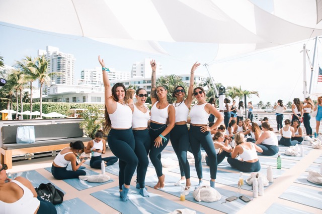 Buffet and bar setup ready for VIP reception onboard