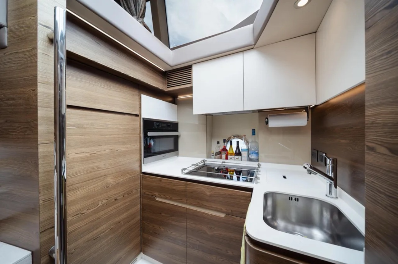 Azimut 50 ft - Bimini Charters 14 Salon seating detail at night