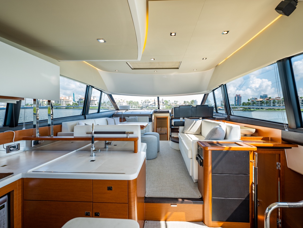 Prestige 55 ft - Bimini Charters 37 Bow lounge β alternate view